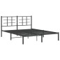 vidaXL Bettgestell mit Kopfteil Metall Schwarz 150x200 cm vidaXL Bettgestell mit Kopfteil Metall Schwarz 150x200 cm