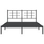 vidaXL Bettgestell mit Kopfteil Metall Schwarz 150x200 cm vidaXL Bettgestell mit Kopfteil Metall Schwarz 150x200 cm