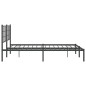 vidaXL Bettgestell mit Kopfteil Metall Schwarz 150x200 cm vidaXL Bettgestell mit Kopfteil Metall Schwarz 150x200 cm