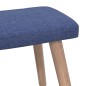 Relaxsessel mit Hocker Blau Stoff Relaxsessel mit Hocker Blau Stoff