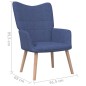Relaxsessel mit Hocker Blau Stoff Relaxsessel mit Hocker Blau Stoff