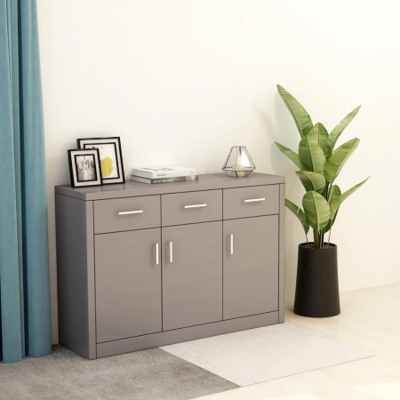 vidaXL Sideboard Hochglanz-Grau 110x30x75 cm Holzwerkstoff
