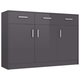 vidaXL Sideboard Hochglanz-Grau 110x30x75 cm Holzwerkstoff