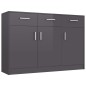 vidaXL Sideboard Hochglanz-Grau 110x30x75 cm Holzwerkstoff vidaXL Sideboard Hochglanz-Grau 110x30x75 cm Holzwerkstoff
