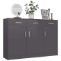 vidaXL Sideboard Hochglanz-Grau 110x30x75 cm Holzwerkstoff vidaXL Sideboard Hochglanz-Grau 110x30x75 cm Holzwerkstoff