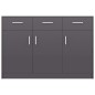 vidaXL Sideboard Hochglanz-Grau 110x30x75 cm Holzwerkstoff vidaXL Sideboard Hochglanz-Grau 110x30x75 cm Holzwerkstoff