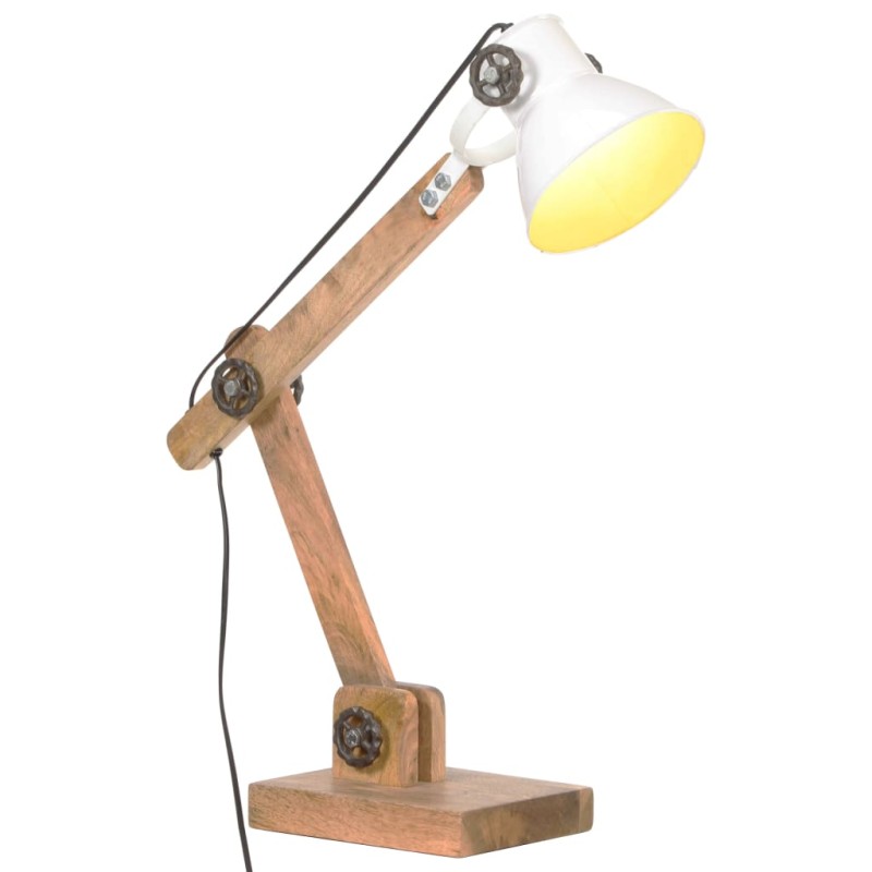 vidaXL Schreibtischlampe Industriestil Weiß Rund 58x18x90 cm E27 vidaXL Schreibtischlampe Industriestil Weiß Rund 58x18x90 cm E27