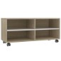 vidaXL TV-Schrank mit Rollen Weiß Sonoma-Eiche 90x35x35 cm vidaXL TV-Schrank mit Rollen Weiß Sonoma-Eiche 90x35x35 cm