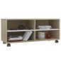 vidaXL TV-Schrank mit Rollen Weiß Sonoma-Eiche 90x35x35 cm vidaXL TV-Schrank mit Rollen Weiß Sonoma-Eiche 90x35x35 cm