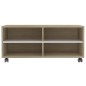 vidaXL TV-Schrank mit Rollen Weiß Sonoma-Eiche 90x35x35 cm vidaXL TV-Schrank mit Rollen Weiß Sonoma-Eiche 90x35x35 cm