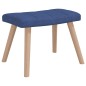 vidaXL Schaukelsessel mit Hocker Blau Stoff vidaXL Schaukelsessel mit Hocker Blau Stoff