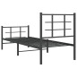 vidaXL Bettgestell mit Kopf- und Fußteil Metall Schwarz 75x190 cm vidaXL Bettgestell mit Kopf- und Fußteil Metall Schwarz 75x190 cm