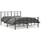 vidaXL Bettgestell mit Kopf- und Fußteil Metall Schwarz 150x200 cm vidaXL Bettgestell mit Kopf- und Fußteil Metall Schwarz 150x200 cm