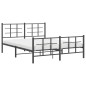 vidaXL Bettgestell mit Kopf- und Fußteil Metall Schwarz 150x200 cm vidaXL Bettgestell mit Kopf- und Fußteil Metall Schwarz 150x200 cm