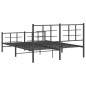 vidaXL Bettgestell mit Kopf- und Fußteil Metall Schwarz 150x200 cm vidaXL Bettgestell mit Kopf- und Fußteil Metall Schwarz 150x200 cm