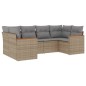 vidaXL 6-tlg. Garten-Sofagarnitur mit Kissen Beige Poly Rattan vidaXL 6-tlg. Garten-Sofagarnitur mit Kissen Beige Poly Rattan