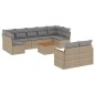 vidaXL 10-tlg. Garten-Sofagarnitur mit Kissen Beige Poly Rattan vidaXL 10-tlg. Garten-Sofagarnitur mit Kissen Beige Poly Rattan