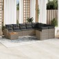 vidaXL 10-tlg. Garten-Sofagarnitur mit Kissen Grau Poly Rattan vidaXL 10-tlg. Garten-Sofagarnitur mit Kissen Grau Poly Rattan