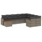 vidaXL 10-tlg. Garten-Sofagarnitur mit Kissen Grau Poly Rattan vidaXL 10-tlg. Garten-Sofagarnitur mit Kissen Grau Poly Rattan
