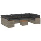 vidaXL 11-tlg. Garten-Sofagarnitur mit Kissen Grau Poly Rattan vidaXL 11-tlg. Garten-Sofagarnitur mit Kissen Grau Poly Rattan
