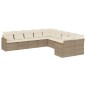 vidaXL 10-tlg. Garten-Sofagarnitur mit Kissen Beige Poly Rattan vidaXL 10-tlg. Garten-Sofagarnitur mit Kissen Beige Poly Rattan
