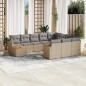 vidaXL 11-tlg. Garten-Sofagarnitur mit Kissen Beige Poly Rattan vidaXL 11-tlg. Garten-Sofagarnitur mit Kissen Beige Poly Rattan
