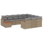 vidaXL 11-tlg. Garten-Sofagarnitur mit Kissen Beige Poly Rattan vidaXL 11-tlg. Garten-Sofagarnitur mit Kissen Beige Poly Rattan
