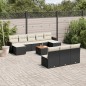vidaXL 11-tlg. Garten-Sofagarnitur mit Kissen Schwarz Poly Rattan vidaXL 11-tlg. Garten-Sofagarnitur mit Kissen Schwarz Poly Rattan