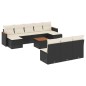 vidaXL 11-tlg. Garten-Sofagarnitur mit Kissen Schwarz Poly Rattan vidaXL 11-tlg. Garten-Sofagarnitur mit Kissen Schwarz Poly Rattan