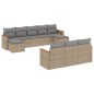 vidaXL 10-tlg. Garten-Sofagarnitur mit Kissen Beige Poly Rattan vidaXL 10-tlg. Garten-Sofagarnitur mit Kissen Beige Poly Rattan