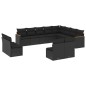 vidaXL 12-tlg. Garten-Sofagarnitur mit Kissen Schwarz Poly Rattan vidaXL 12-tlg. Garten-Sofagarnitur mit Kissen Schwarz Poly Rattan
