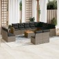 vidaXL 13-tlg. Garten-Sofagarnitur mit Kissen Grau Poly Rattan vidaXL 13-tlg. Garten-Sofagarnitur mit Kissen Grau Poly Rattan