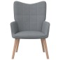 vidaXL Relaxsessel mit Hocker Hellgrau Stoff vidaXL Relaxsessel mit Hocker Hellgrau Stoff
