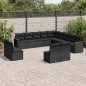 vidaXL 13-tlg. Garten-Sofagarnitur mit Kissen Schwarz Poly Rattan vidaXL 13-tlg. Garten-Sofagarnitur mit Kissen Schwarz Poly Rattan