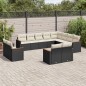vidaXL 12-tlg. Garten-Sofagarnitur mit Kissen Schwarz Poly Rattan vidaXL 12-tlg. Garten-Sofagarnitur mit Kissen Schwarz Poly Rattan