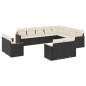 vidaXL 12-tlg. Garten-Sofagarnitur mit Kissen Schwarz Poly Rattan vidaXL 12-tlg. Garten-Sofagarnitur mit Kissen Schwarz Poly Rattan