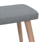 vidaXL Relaxsessel mit Hocker Hellgrau Stoff vidaXL Relaxsessel mit Hocker Hellgrau Stoff