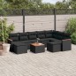 vidaXL 10-tlg. Garten-Sofagarnitur mit Kissen Schwarz Poly Rattan vidaXL 10-tlg. Garten-Sofagarnitur mit Kissen Schwarz Poly Rattan