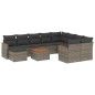 vidaXL 11-tlg. Garten-Sofagarnitur mit Kissen Grau Poly Rattan vidaXL 11-tlg. Garten-Sofagarnitur mit Kissen Grau Poly Rattan