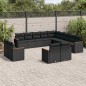 vidaXL 13-tlg. Garten-Sofagarnitur mit Kissen Schwarz Poly Rattan vidaXL 13-tlg. Garten-Sofagarnitur mit Kissen Schwarz Poly Rattan