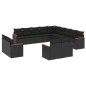 vidaXL 13-tlg. Garten-Sofagarnitur mit Kissen Schwarz Poly Rattan vidaXL 13-tlg. Garten-Sofagarnitur mit Kissen Schwarz Poly Rattan