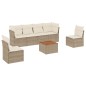 vidaXL 7-tlg. Garten-Sofagarnitur mit Kissen Beige Poly Rattan vidaXL 7-tlg. Garten-Sofagarnitur mit Kissen Beige Poly Rattan