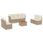 vidaXL 8-tlg. Garten-Sofagarnitur mit Kissen Beige Poly Rattan vidaXL 8-tlg. Garten-Sofagarnitur mit Kissen Beige Poly Rattan