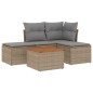 vidaXL 5-tlg. Garten-Sofagarnitur mit Kissen Beige Poly Rattan vidaXL 5-tlg. Garten-Sofagarnitur mit Kissen Beige Poly Rattan