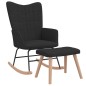 Schaukelsessel mit Hocker Schwarz Stoff Schaukelsessel mit Hocker Schwarz Stoff