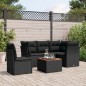 vidaXL 6-tlg. Garten-Sofagarnitur mit Kissen Schwarz Poly Rattan vidaXL 6-tlg. Garten-Sofagarnitur mit Kissen Schwarz Poly Rattan