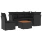 vidaXL 6-tlg. Garten-Sofagarnitur mit Kissen Schwarz Poly Rattan vidaXL 6-tlg. Garten-Sofagarnitur mit Kissen Schwarz Poly Rattan