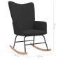 Schaukelsessel mit Hocker Schwarz Stoff Schaukelsessel mit Hocker Schwarz Stoff