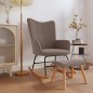 Schaukelstuhl mit Hocker Stoff Taupe Schaukelstuhl mit Hocker Stoff Taupe