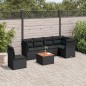 vidaXL 7-tlg. Garten-Sofagarnitur mit Kissen Schwarz Poly Rattan vidaXL 7-tlg. Garten-Sofagarnitur mit Kissen Schwarz Poly Rattan